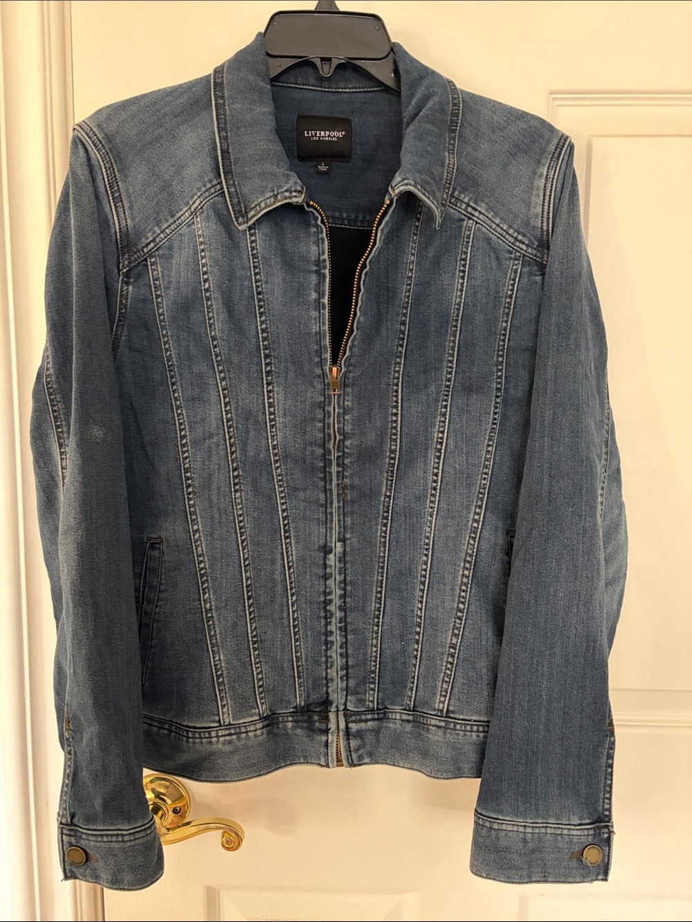 Liverpool Jeans Company Medium Blue Denim Zip-Up Jacket